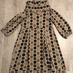 New direction polyester dress. Browns. Never worn. Has loops for a belt. Size 8.